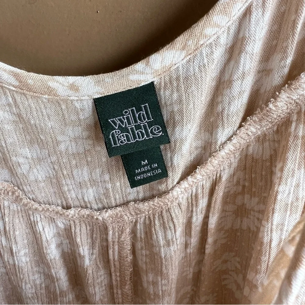 Wild Fable Neutral Floral Sundress - Size M - Summer Beach Casual - Picture 2 of 7